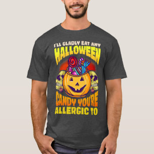 JackOLantern Pumpkin Trick Treat Allergic Candy Ha T-Shirt