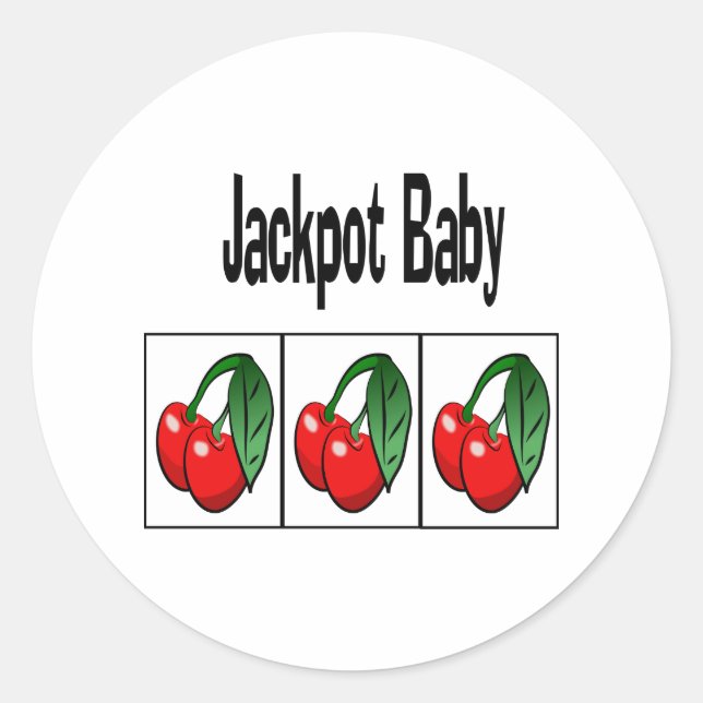 Jackpot Baby Classic Round Sticker (Front)