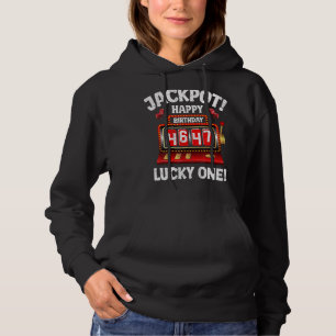 Jackpot Happy 47th Birthday Bday Celebrant Slot Ma Hoodie