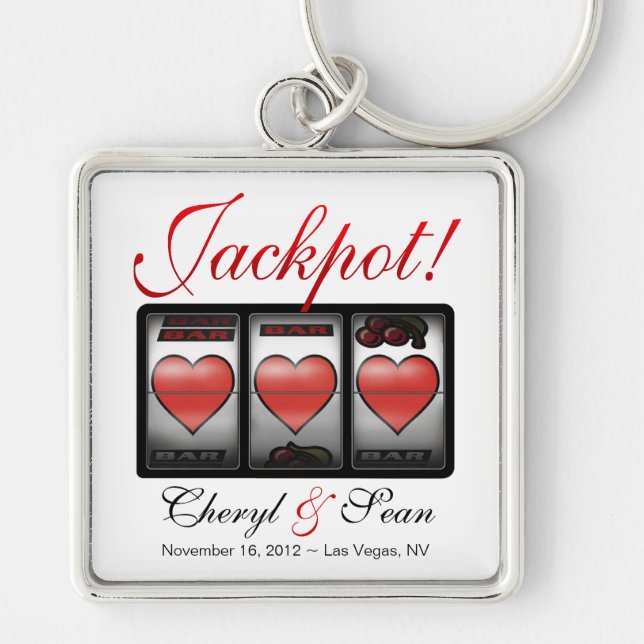Jackpot Hearts We're Doing It In Vegas Key Ring (Front)