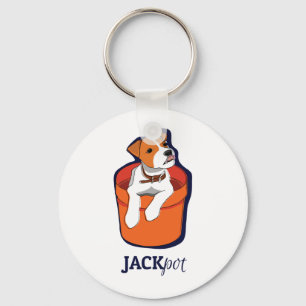 "Jackpot" Jack Russell Terrier Key Ring