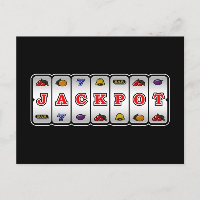 Jackpot Slot Machine Postcard (dark) (Front)