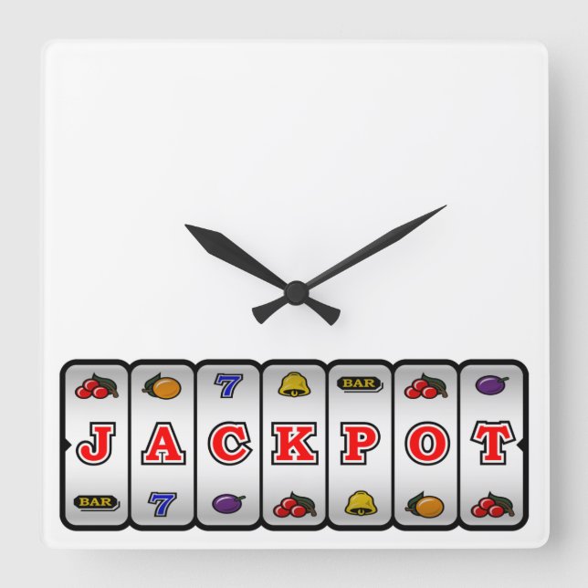 Jackpot Slot Machine Wall Clock (light) (Front)