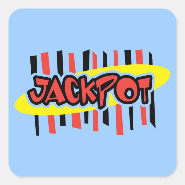Jackpot Winner - Retro Gambling Style Square Sticker (Front)