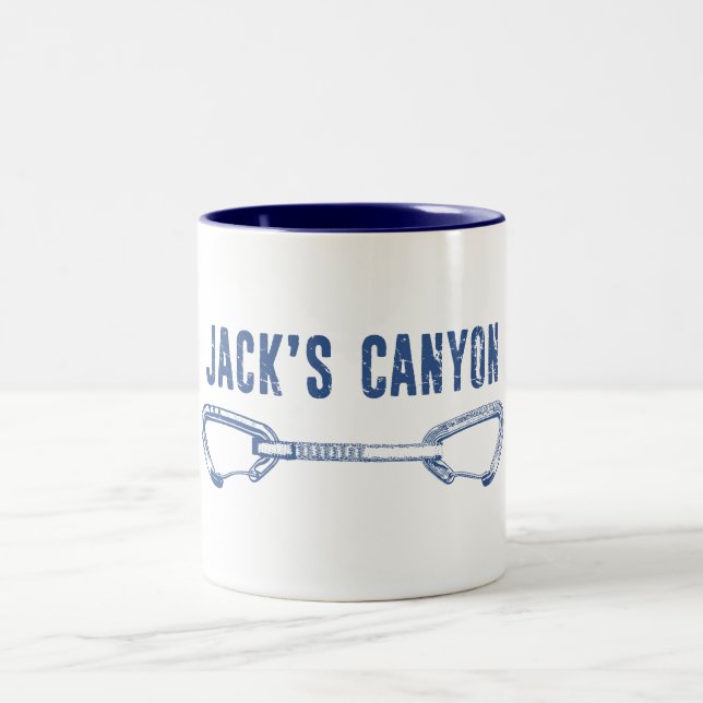 Jack's Canyon Arizona Rock Climbing Quickdraw Two-Tone Coffee Mug (Center)
