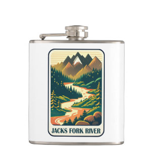 Jacks Fork River Missouri Colours Hip Flask
