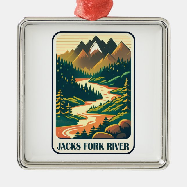 Jacks Fork River Missouri Colours Metal Ornament (Front)