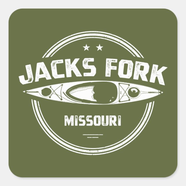 Jacks Fork River Missouri Kayaking Square Sticker (Front)
