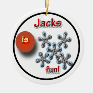 Jacks Game For Kids Ceramic Ornament