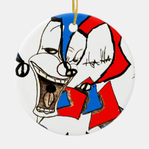 Jacks in the Box (Clown Sketch) Ceramic Ornament