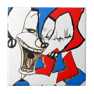 Jacks in the Box (Clown Sketch) Tile