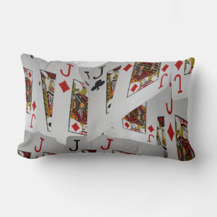 Jacks Poker Cards Layered Pattern, Lumbar Cushion