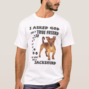 Jackshund Quote Mum, Dachshund Dad Print Cute Jack T-Shirt