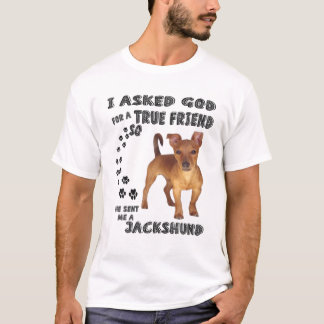 Jackshund Quote Mum, Dachshund Dad Print Cute Jack T-Shirt