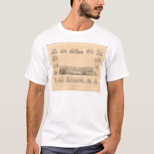 Jackson, CA. Panoramic Map 1857 (0766A) T-Shirt