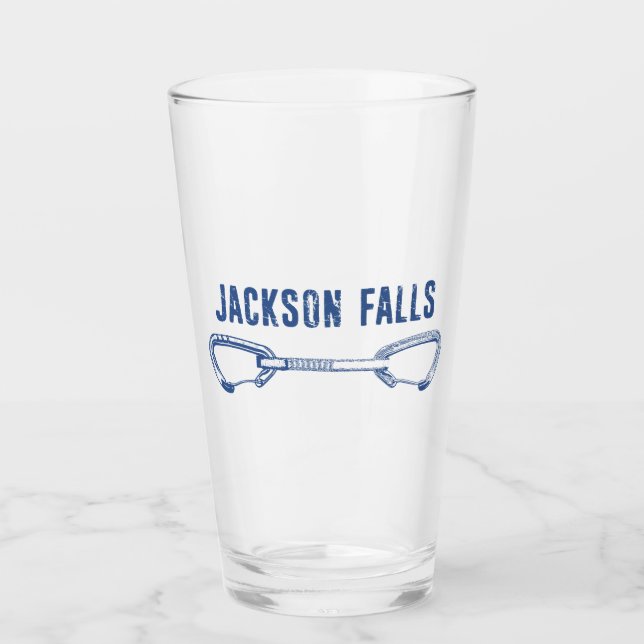 Jackson Falls Illinois Rock Climbing Quickdraw Glass (Front)