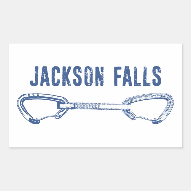 Jackson Falls Illinois Rock Climbing Quickdraw Rectangular Sticker (Front)