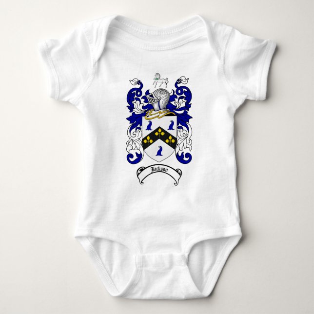 JACKSON FAMILY CREST -  JACKSON COAT OF ARMS BABY BODYSUIT (Front)