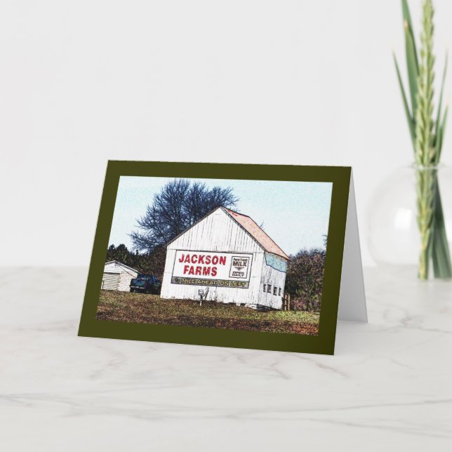 Jackson Farms fresh milk ahead! advert Card (Front)