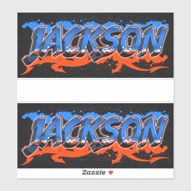 Jackson First Name Graffiti Sticker (Sheet)