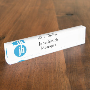 Jackson Hewitt Blue Editable Nameplate