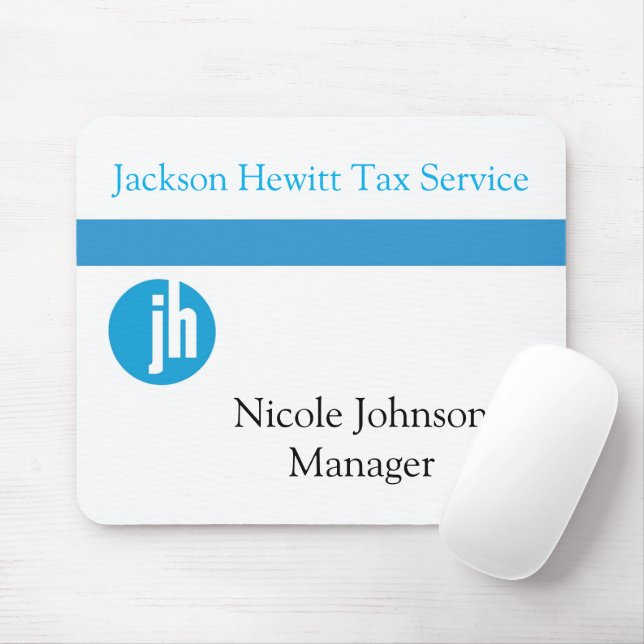 Jackson Hewitt Tax Service Blue Monogram Mouse Pad (With Mouse)