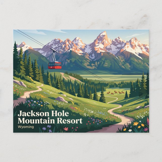 Jackson Hole Mountain Resort USA Postcard (Front)