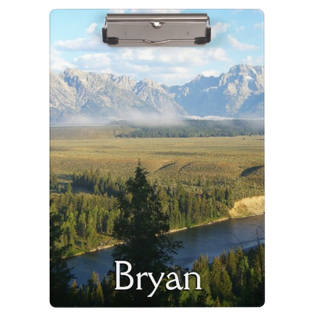Jackson Hole Mountains and River Clipboard (Front)