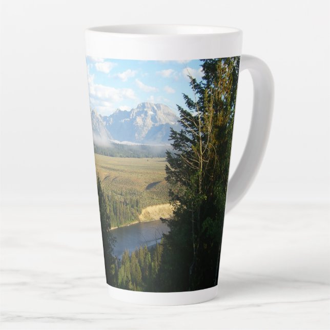 Jackson Hole Mountains and River Latte Mug (Right Angle)