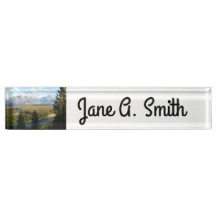 Jackson Hole Mountains and River Nameplate
