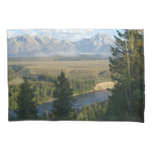 Jackson Hole Mountains and River Pillowcase