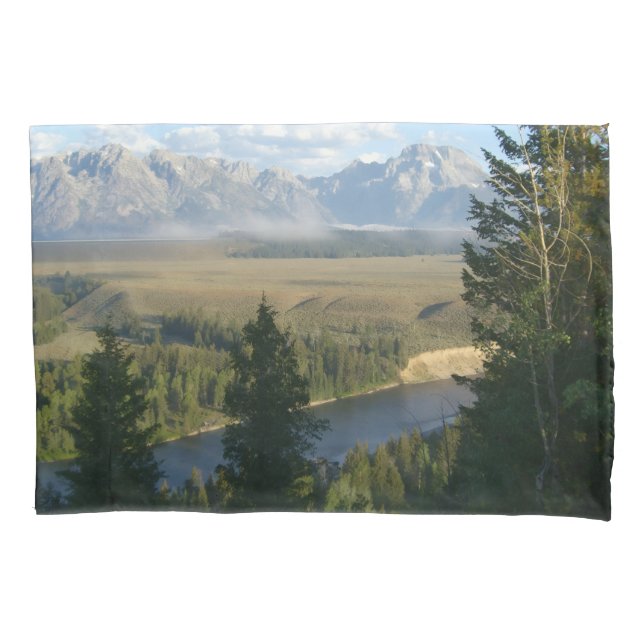 Jackson Hole Mountains and River Pillowcase (Front)
