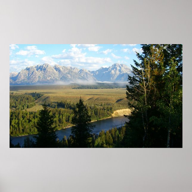 Jackson Hole Mountains and River Poster (Front)