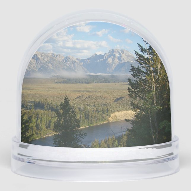 Jackson Hole Mountains and River Snowglobe (Front)