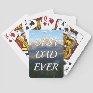 Jackson Hole Mountains Best Dad Ever Playing Cards