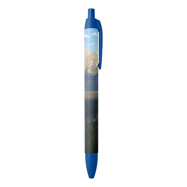 Jackson Hole Mountains (Grand Teton National Park) Blue Ink Pen (Bottom (Vertical))