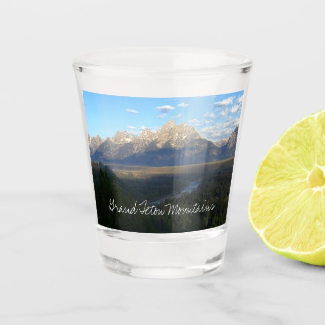 Jackson Hole Mountains (Grand Teton National Park) Shot Glass (Front)