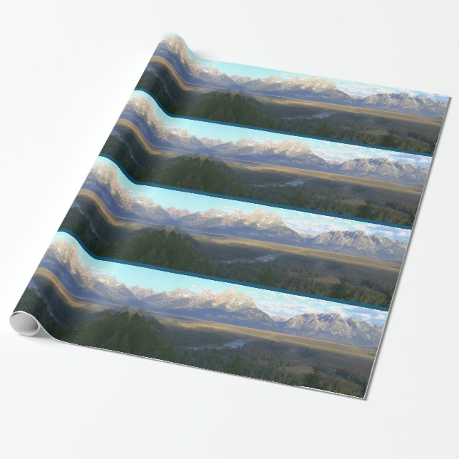 Jackson Hole Mountains (Grand Teton National Park) Wrapping Paper (Unrolled)