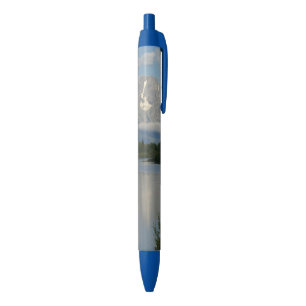 Jackson Hole River at Grand Teton National Park Blue Ink Pen