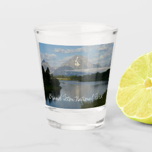 Jackson Hole River at Grand Teton National Park Shot Glass