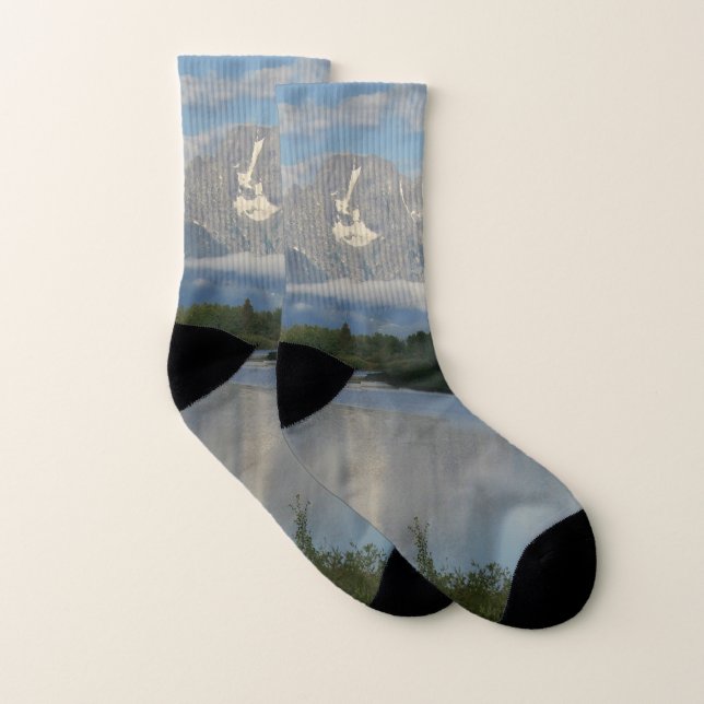 Jackson Hole River at Grand Teton National Park Socks (Pair)