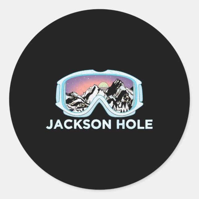 Jackson Hole Ski Design Jackson Hole  Classic Round Sticker (Front)