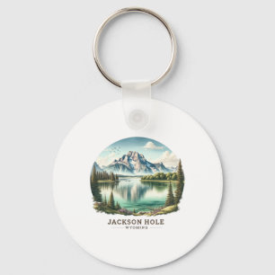 Jackson Hole Wy Wyoming Jenny Lake Skiing Snow Key Ring