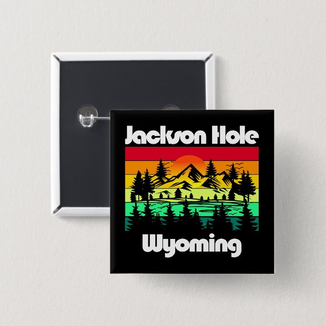 Jackson Hole Wyoming 15 Cm Square Badge (Front & Back)
