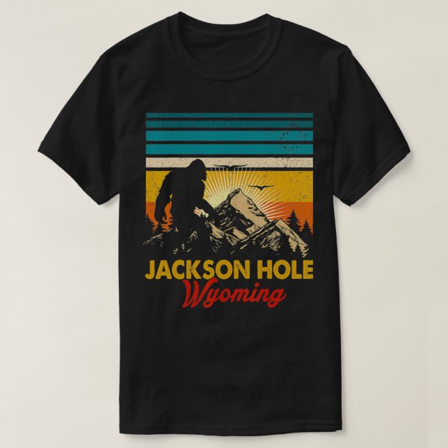Jackson Hole Wyoming Bigfoot National Park Mountai T-Shirt (Design Front)