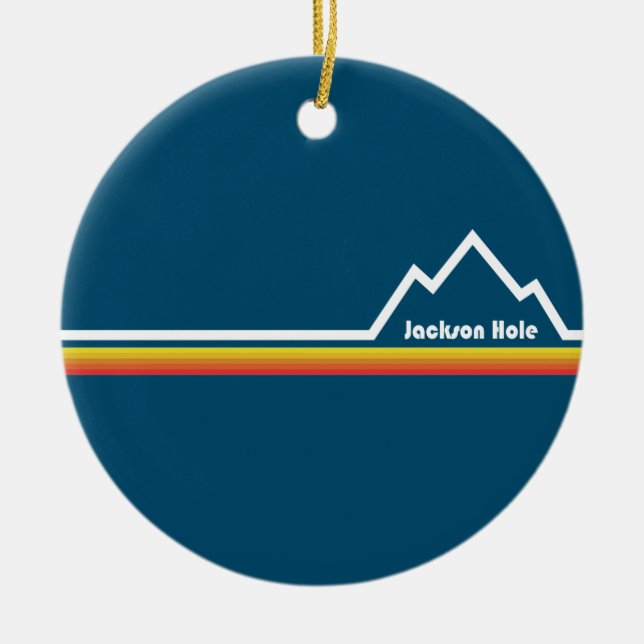 Jackson Hole Wyoming Ceramic Ornament (Front)