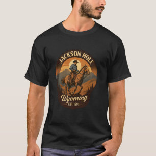 Jackson Hole Wyoming Cowboy u2013 Western Retro Su T-Shirt