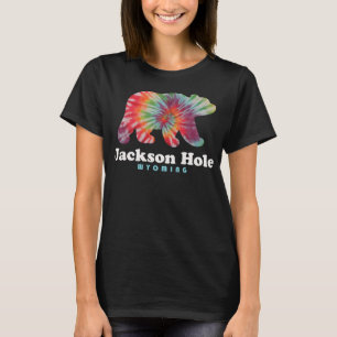 Jackson Hole Wyoming Grand Tetons Bear Tie Dye Hip T-Shirt