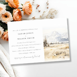 Jackson Hole Wyoming Landscape Rehearsal Dinner Invitation