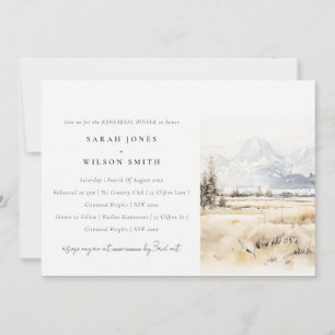 Jackson Hole Wyoming Landscape Rehearsal Dinner Invitation